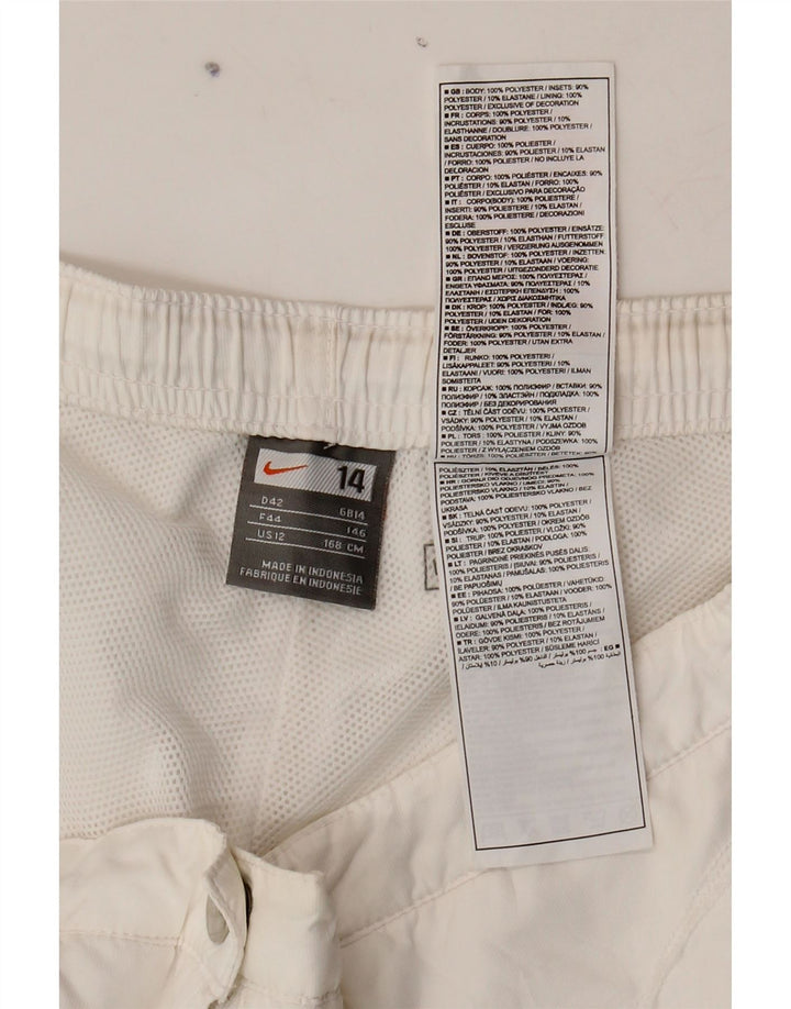 NIKE Womens Capri Tracksuit Trousers UK 16 Large  White Polyester Vintage Nike and Second-Hand Nike from Messina Hembry 