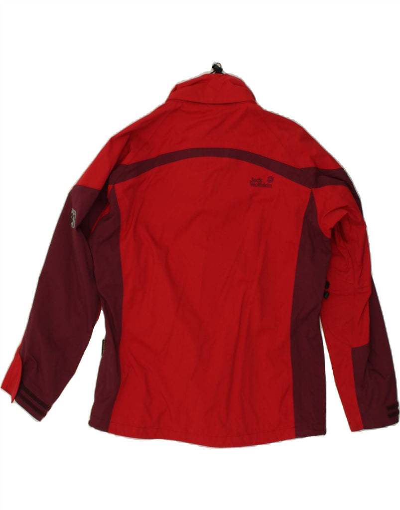 JACK WOLFSKIN Womens Windbreaker Jacket UK 12  Medium Red Colourblock | Vintage Jack Wolfskin | Thrift | Second-Hand Jack Wolfskin | Used Clothing | Messina Hembry 