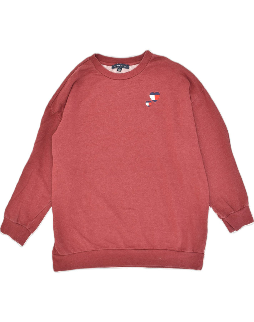 TOMMY HILFIGER Mens Sweatshirt Jumper XL Maroon Cotton | Vintage Tommy Hilfiger | Thrift | Second-Hand Tommy Hilfiger | Used Clothing | Messina Hembry 