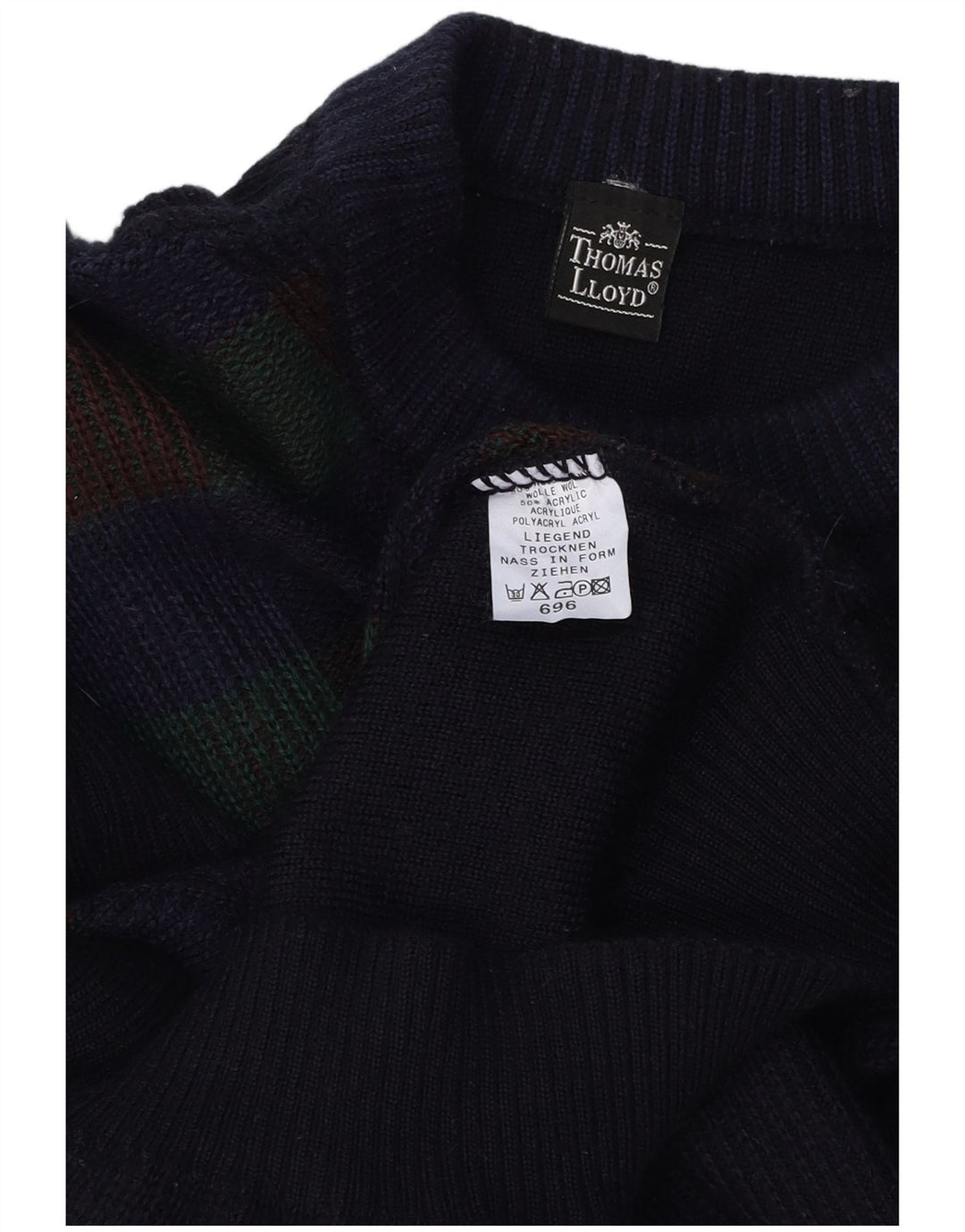 THOMAS LLOYD Womens Crew Neck Jumper Sweater UK 16 Large Navy Blue
