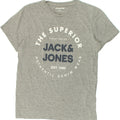 JACK & JONES Mens Graphic T-Shirt Top Medium Grey Cotton Vintage Jack & Jones and Second-Hand Jack & Jones from Messina Hembry 