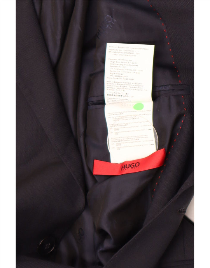 Hugo Boss Mens 2 Button Blazer Jacket UK 46 Small Navy Blue Viscose