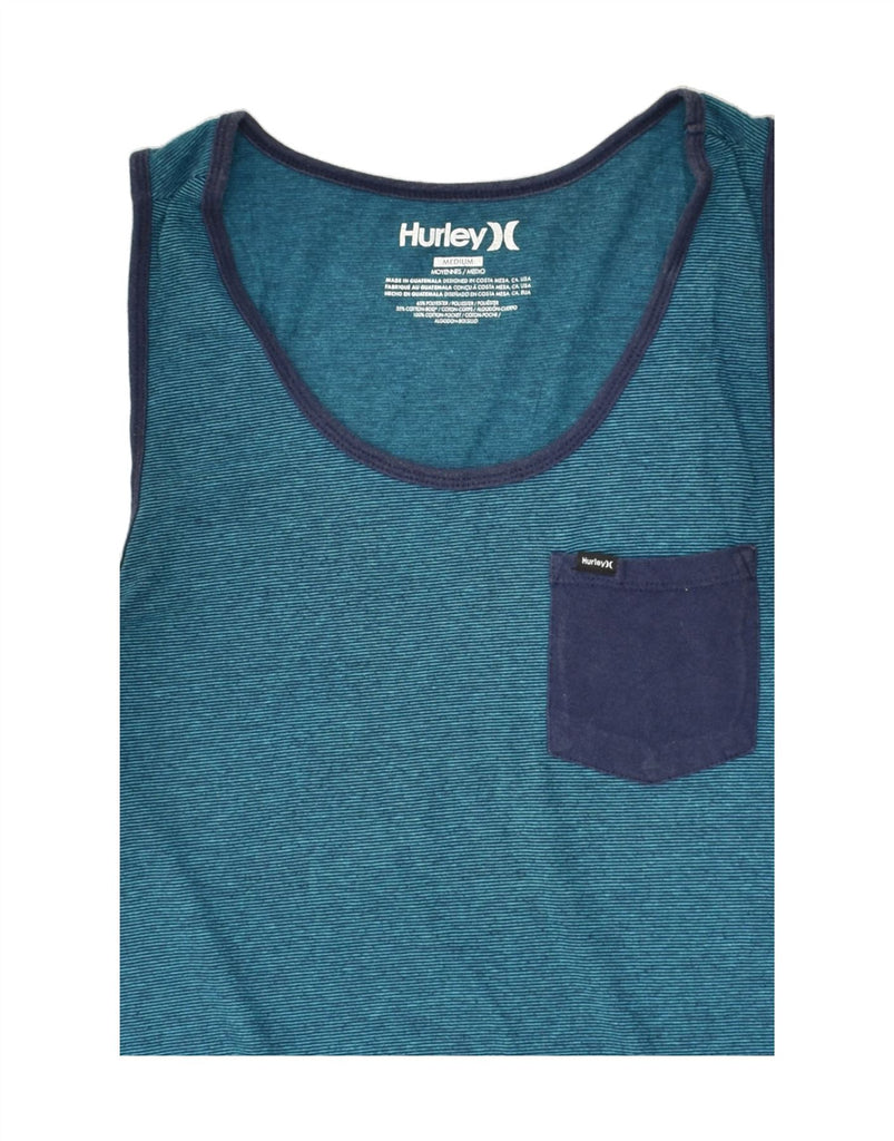 HURLEY Mens Vest Top Medium Blue Polyester | Vintage Hurley | Thrift | Second-Hand Hurley | Used Clothing | Messina Hembry 