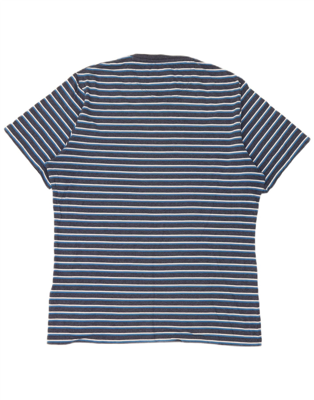 Barbour Mens T-Shirt Top Medium Navy Blue Striped Cotton