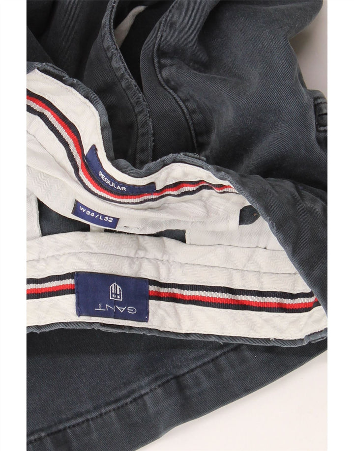 Gant Mens Regular Chino Trousers W34 L32 Navy Blue