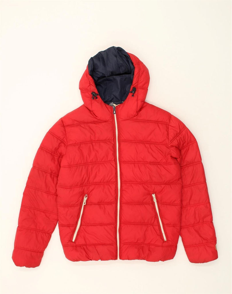 JACK & JONES Mens Hooded Padded Jacket UK 38 Medium Red Polyester | Vintage Jack & Jones | Thrift | Second-Hand Jack & Jones | Used Clothing | Messina Hembry 