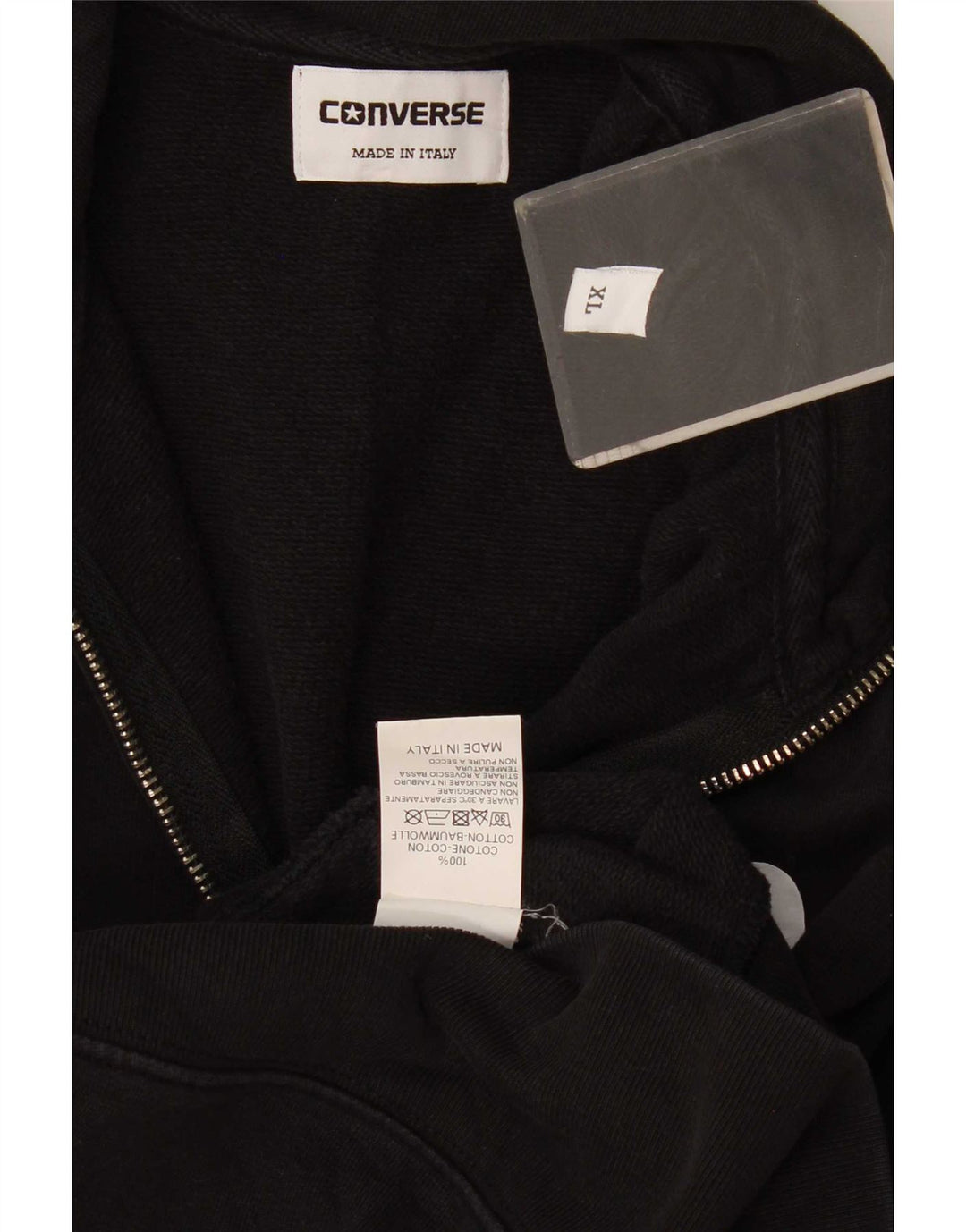 Converse Mens Tracksuit Top Jacket XL Black Cotton