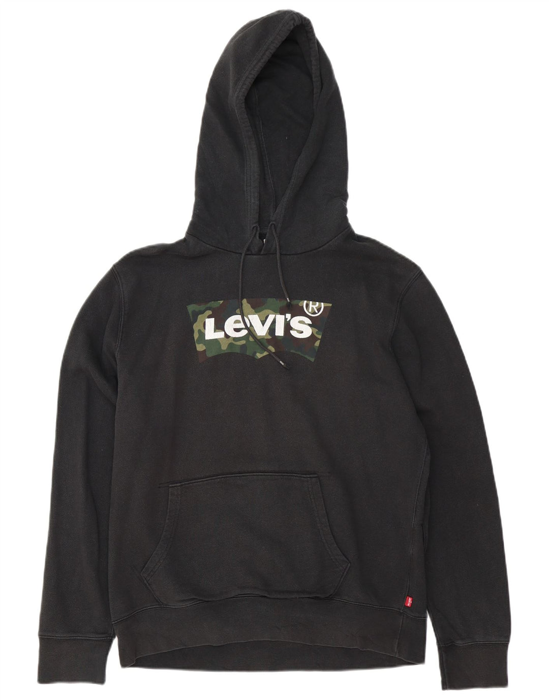 Levi's Mens Graphic Hoodie Jumper Medium Black Cotton