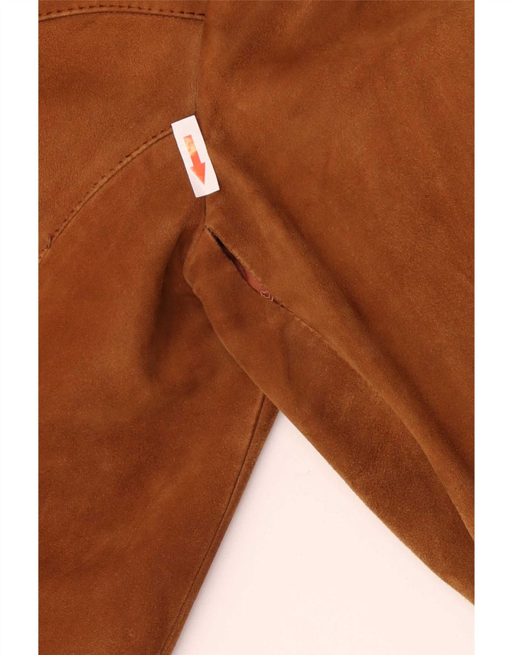 Vintage Mens 2 Button Suede Blazer Jacket UK 40 Large Brown Leather