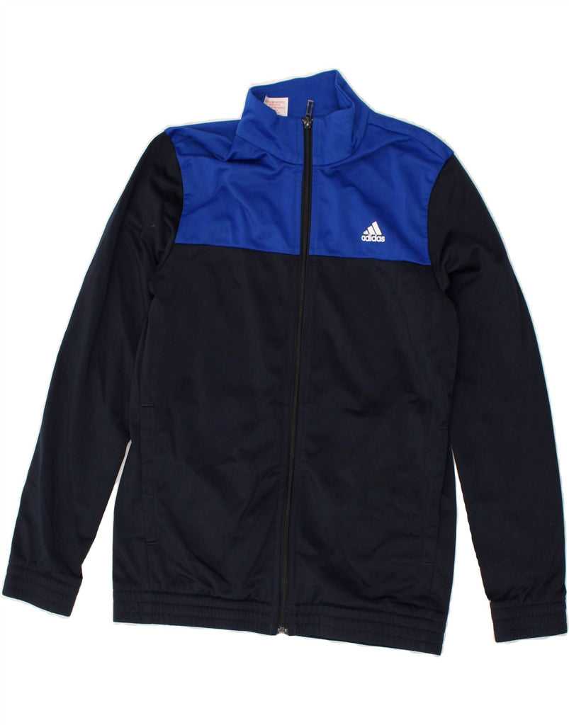 ADIDAS Boys Tracksuit Top Jacket 13-14 Years Navy Blue Colourblock | Vintage Adidas | Thrift | Second-Hand Adidas | Used Clothing | Messina Hembry 