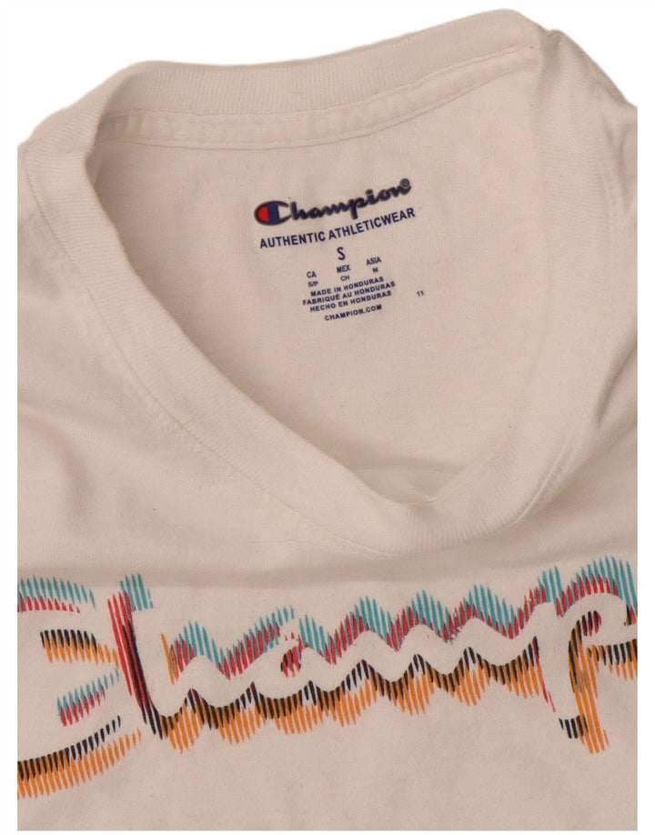 Champion Womens Graphic T-Shirt Top UK 10 Small White
