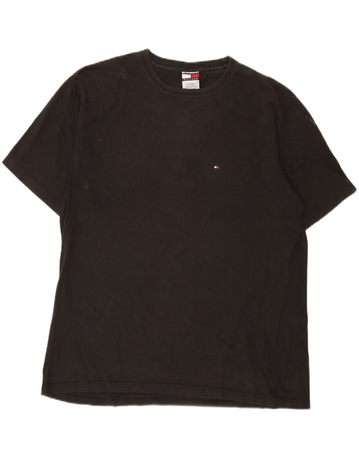 Tommy Hilfiger Mens T-Shirt Top Large Black Cotton