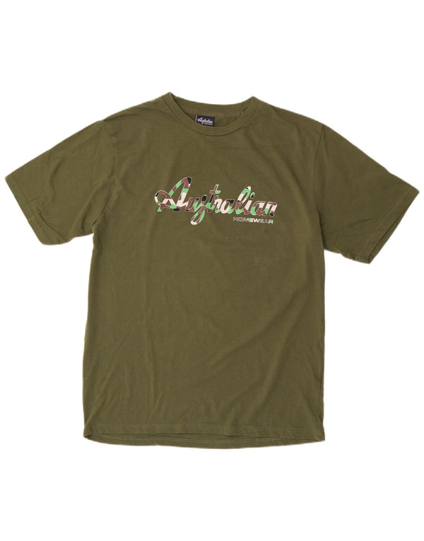 AUSTRALIAN L'ALPINA Mens Graphic T-Shirt Top 2XL Khaki