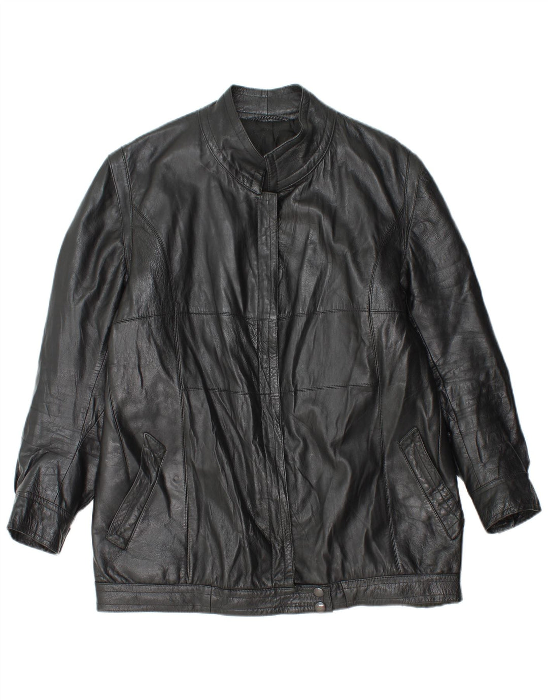 Vintage Womens Leather Jacket UK 14 Medium Black