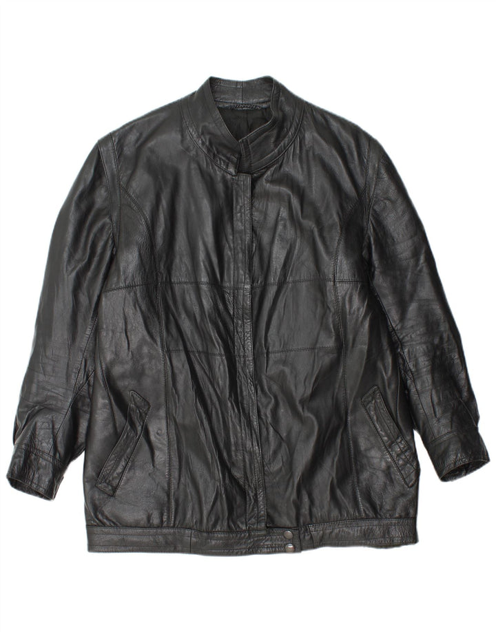 Vintage Womens Leather Jacket UK 14 Medium Black