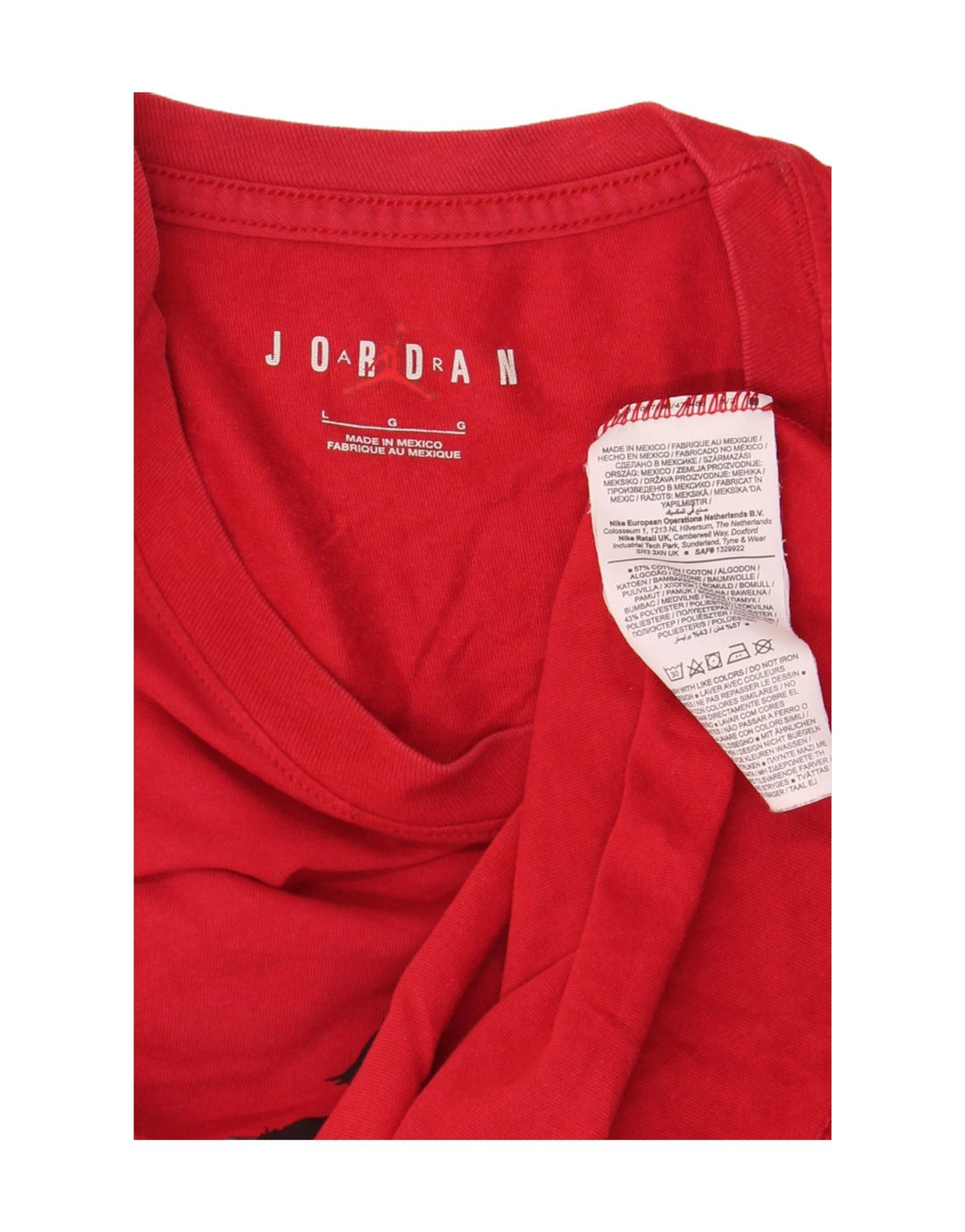 Jordan Mens T-Shirt Top Large Red Cotton