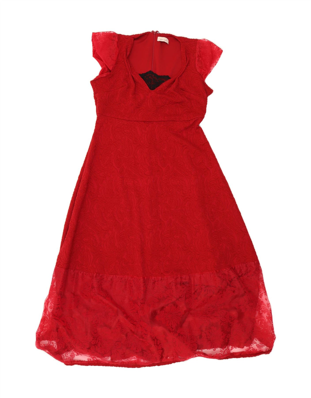 MARKS & SPENCER Womens A-Line Dress UK 16 Large  Red Paisley Polyester Vintage Marks & Spencer and Second-Hand Marks & Spencer from Messina Hembry 