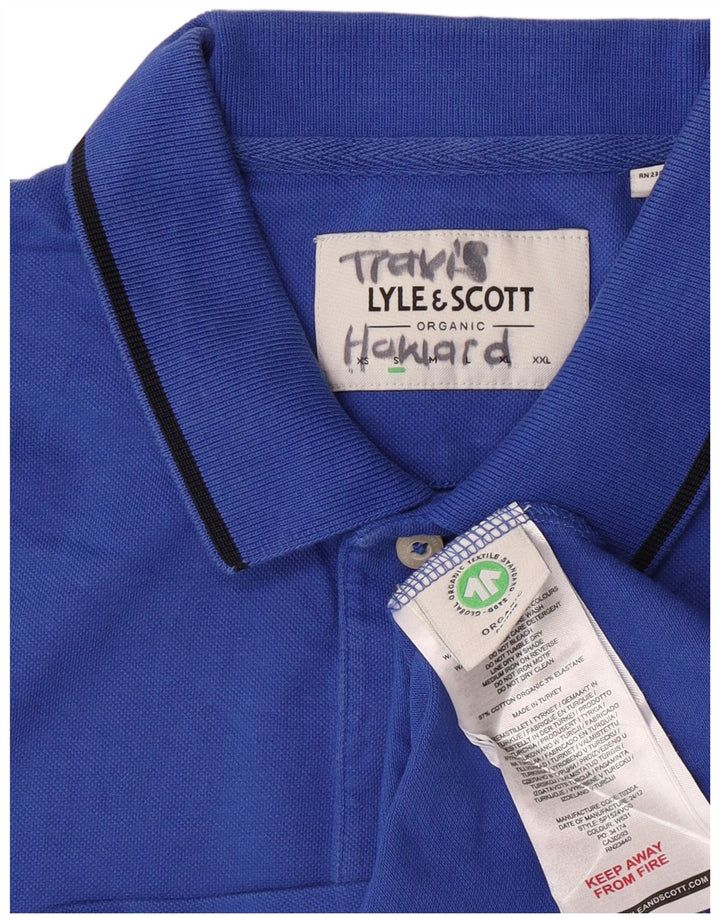 Lyle & Scott Mens Polo Shirt Small Blue Cotton