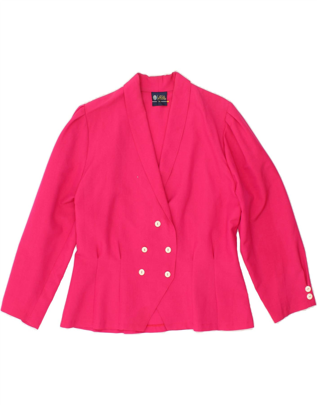 YOUR SIXTH SENSE Womens Double Breasted Blazer Jacket IT 44 Medium Pink Vintage Your Sixth Sense and Second-Hand Your Sixth Sense from Messina Hembry 
