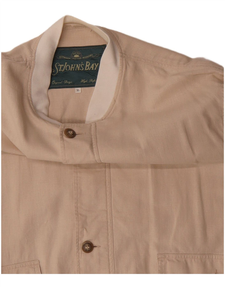 St John's Bay Mens Bomber Jacket UK 42 XL Beige