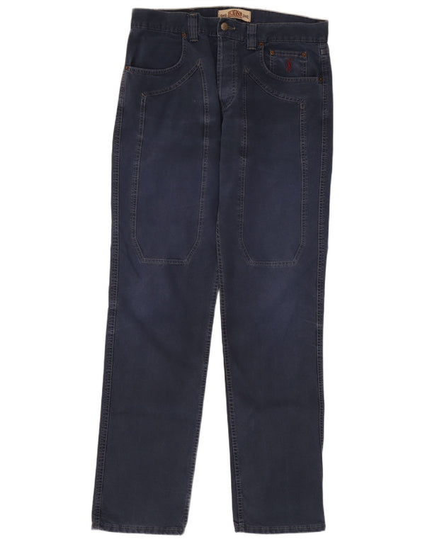 Jeckerson Mens Straight Jeans W36 L33 Blue Cotton