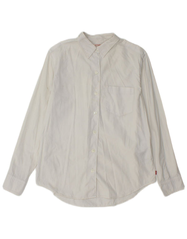 Levi's Womens Boyfriend Fit Shirt UK 10 Small White Cotton