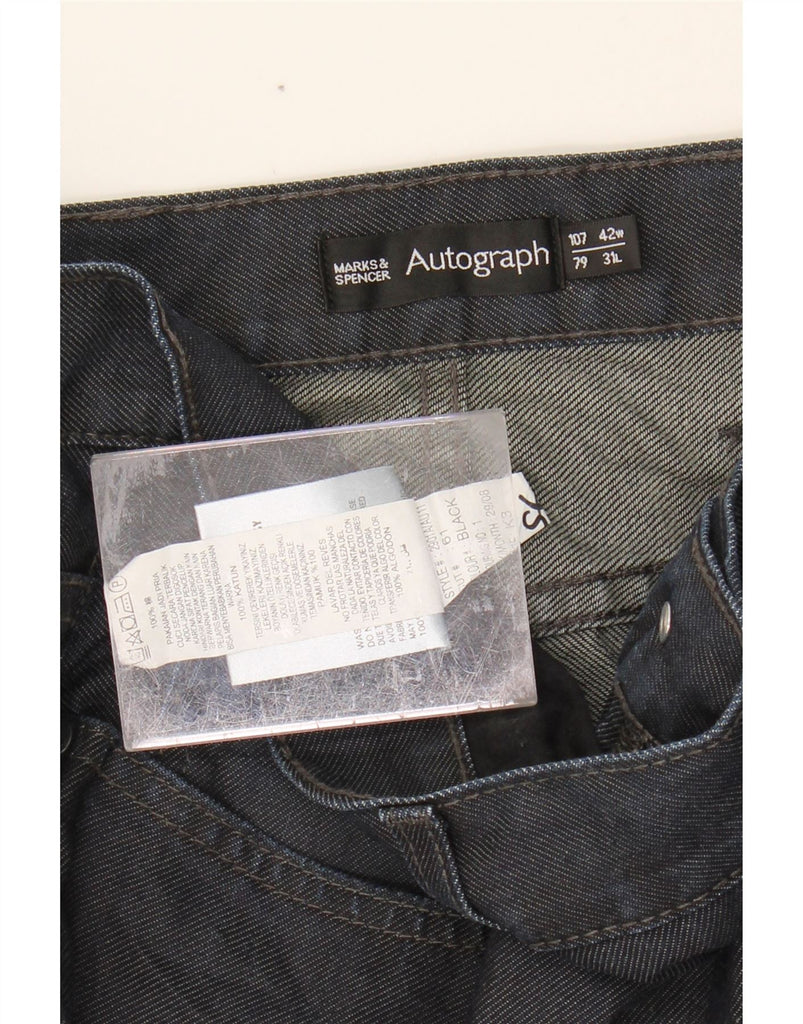 MARKS & SPENCER Mens Autograph Straight Jeans W42 L31 Navy Blue Cotton Vintage Marks & Spencer and Second-Hand Marks & Spencer from Messina Hembry 