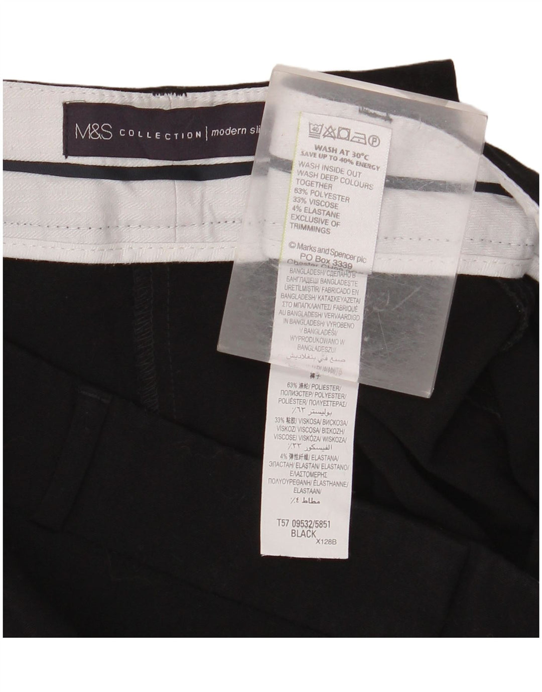 MARKS & SPENCER Womens Crop Suit Trousers UK 14 Medium W34 L26 Black