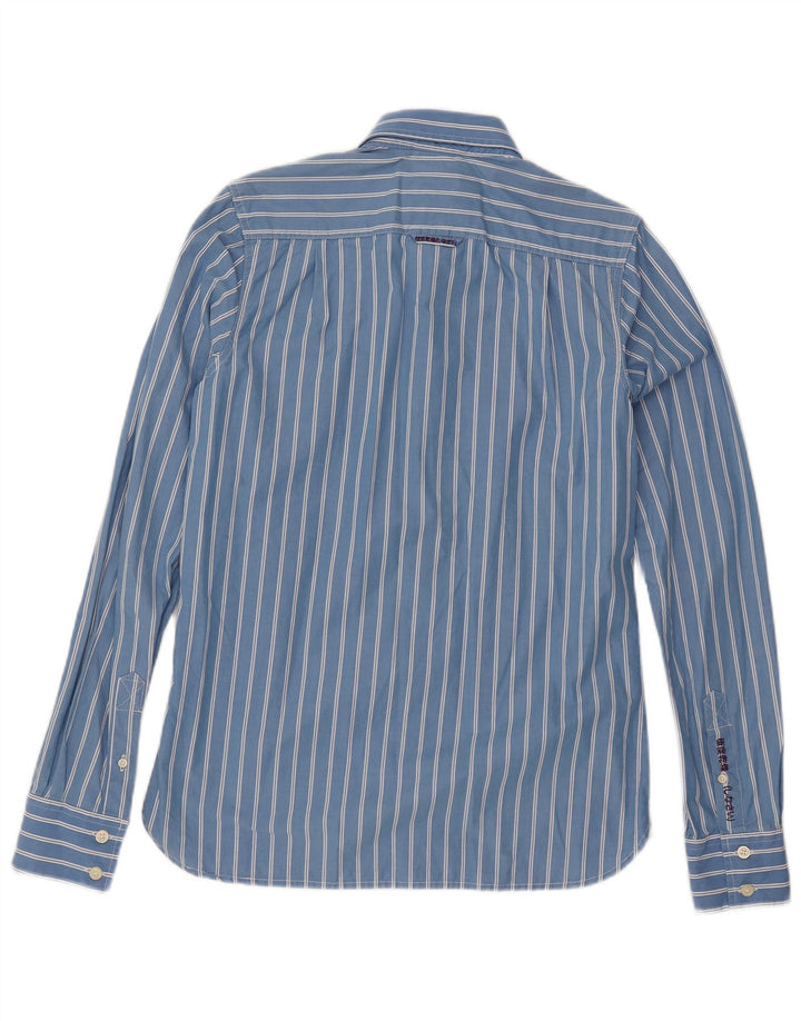 SUPERDRY Mens Shirt Large Blue Pinstripe Cotton