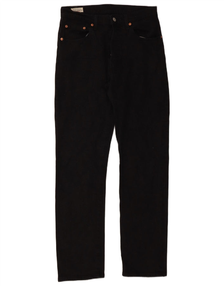 Levi's Mens 501 Straight Jeans W27 L30 Black Cotton