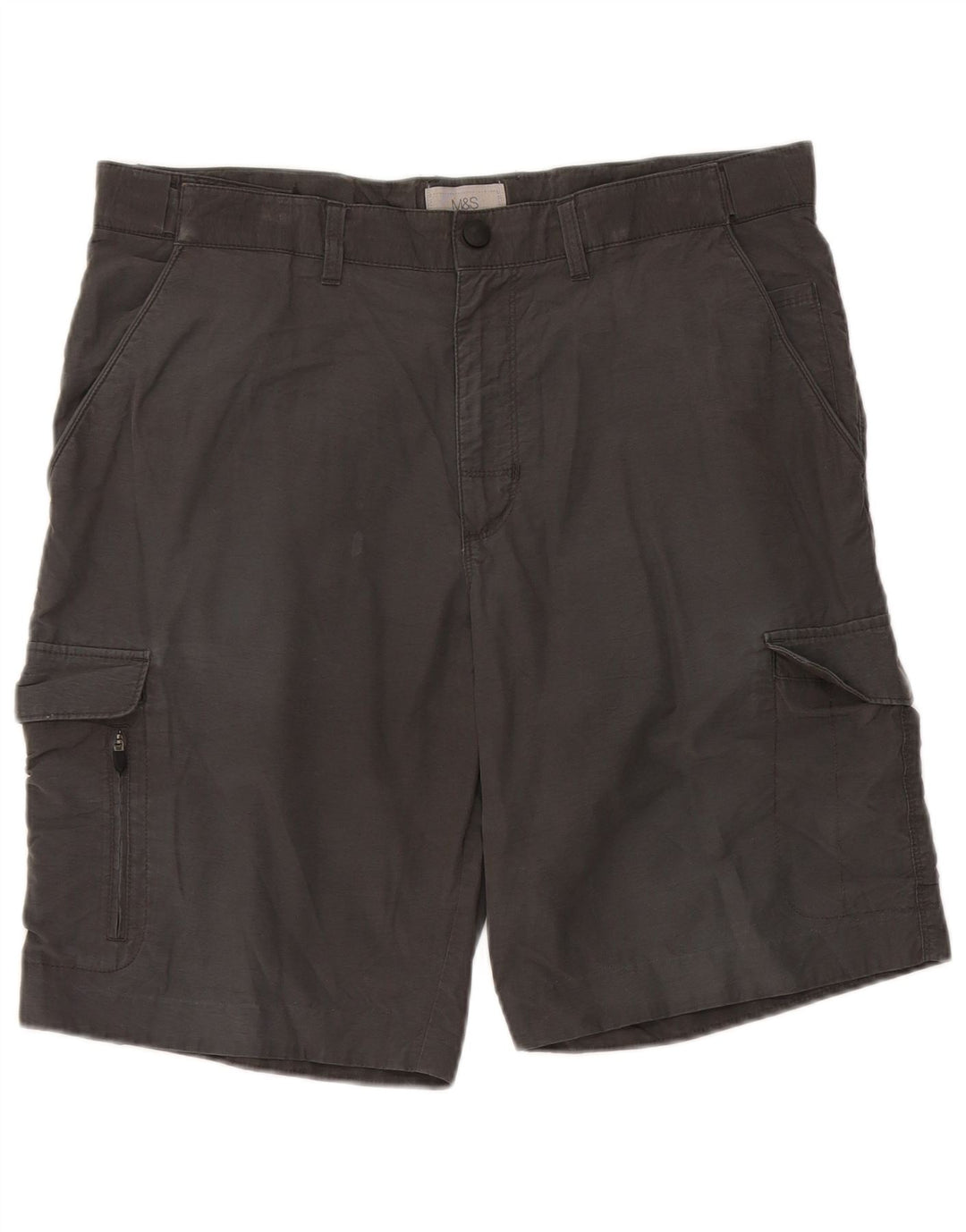 Marks & Spencer Mens Cargo Shorts W34 Large Grey Cotton