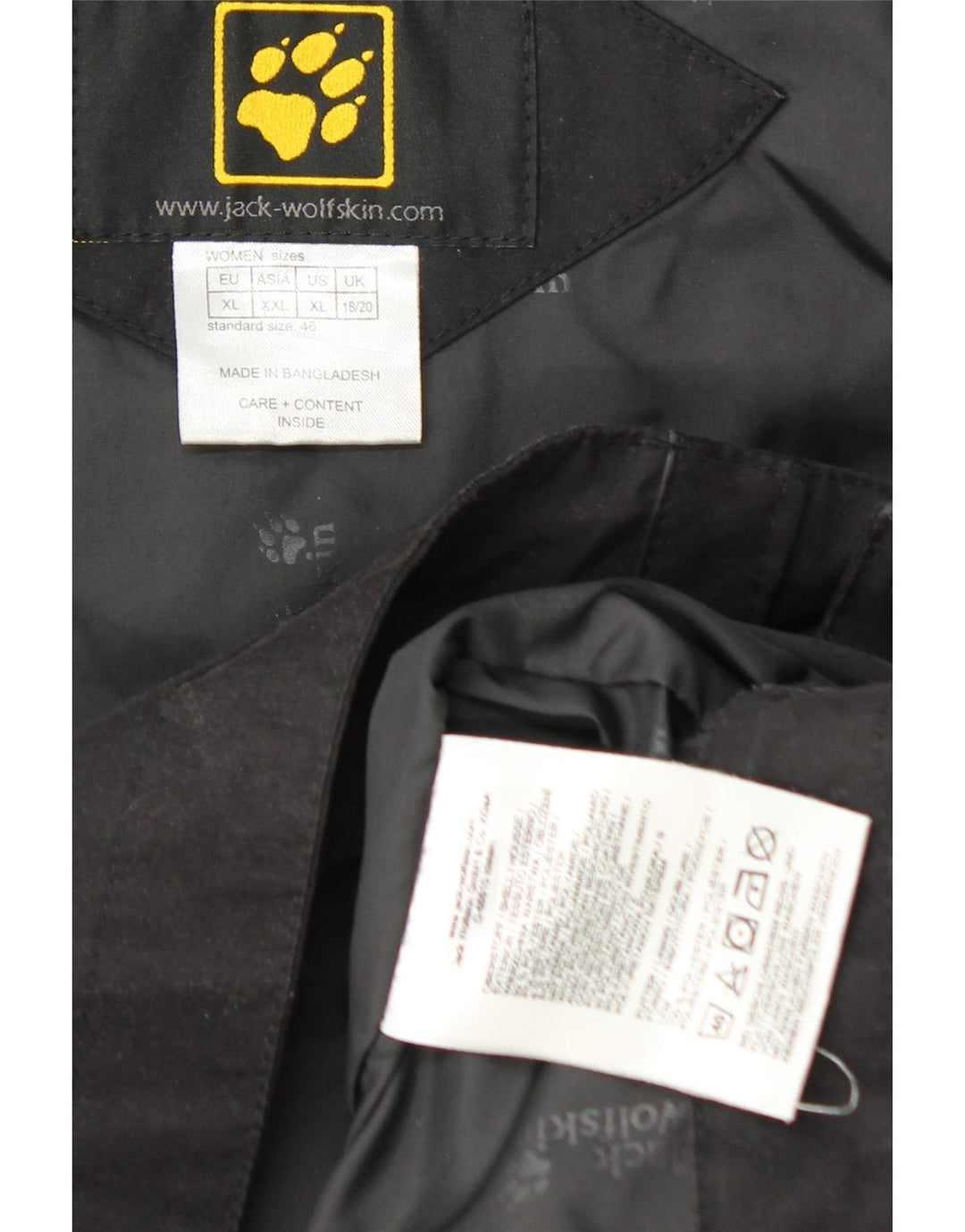 Jack Wolfskin Womens Windbreaker Coat UK 18/20 XL Black Polyester