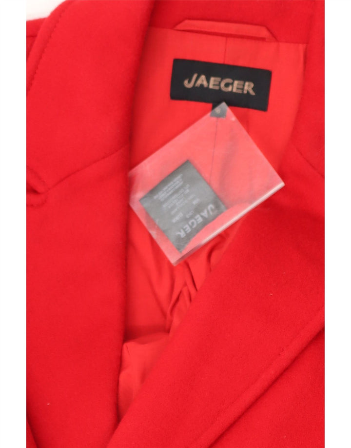 JAEGER Womens Double Breasted Jacket UK 8 Small Red Wool Vintage Jaeger and Second-Hand Jaeger from Messina Hembry 