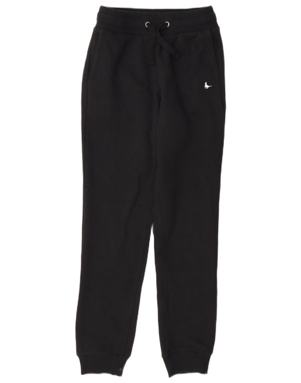 Jack Wills Womens Tracksuit Trousers Joggers UK 6 XS Black Cotton