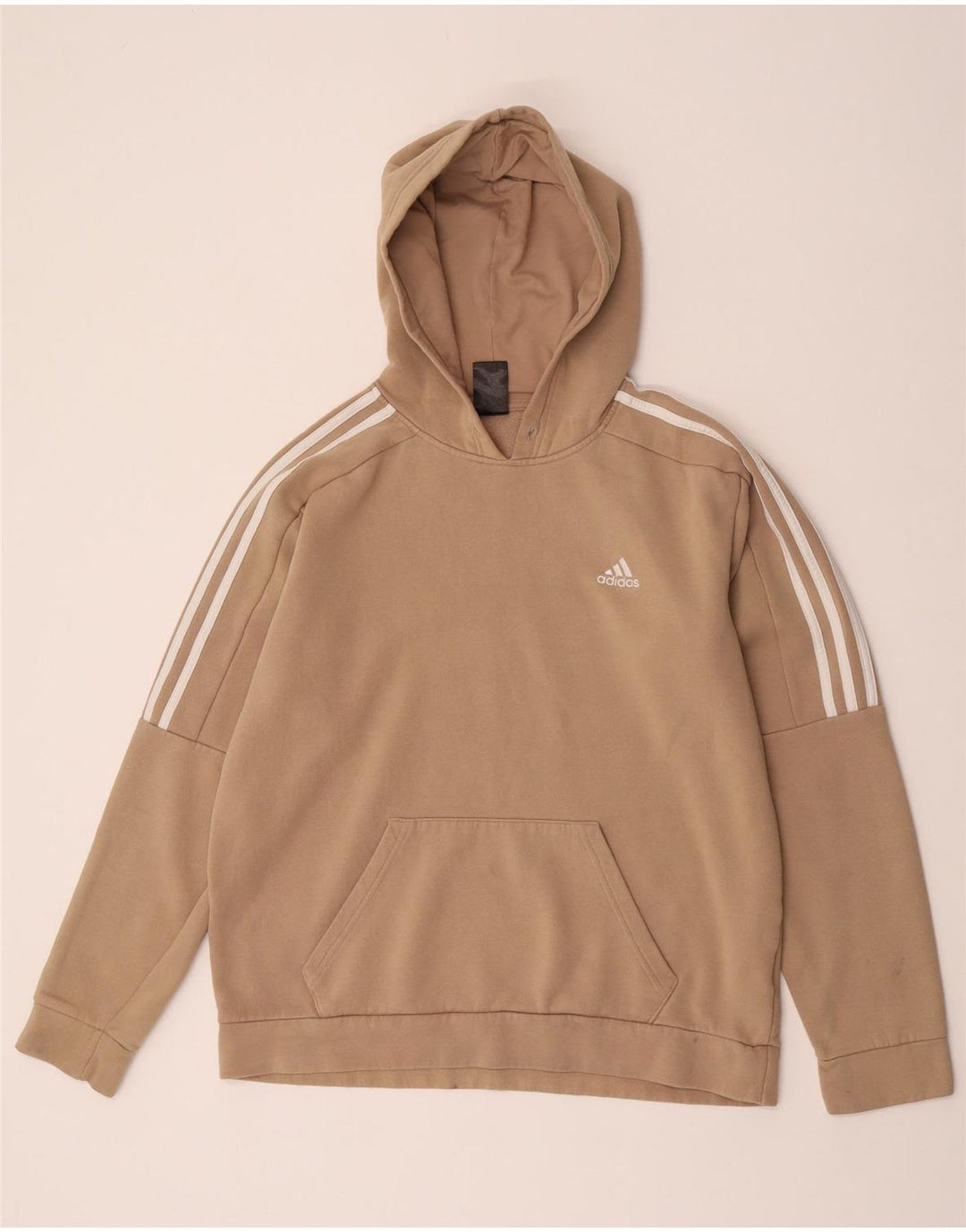 Adidas Mens Hoodie Jumper Medium Beige Cotton