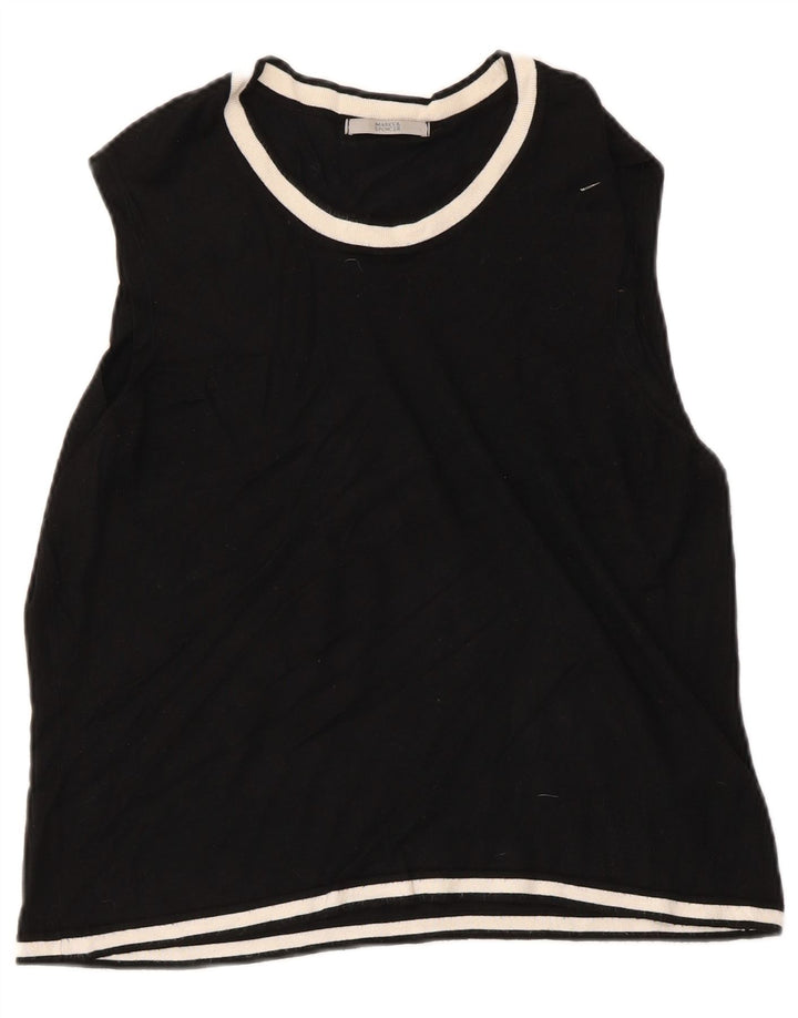 Marks & Spencer Womens Crop Vest Top UK 18 XL Black Viscose