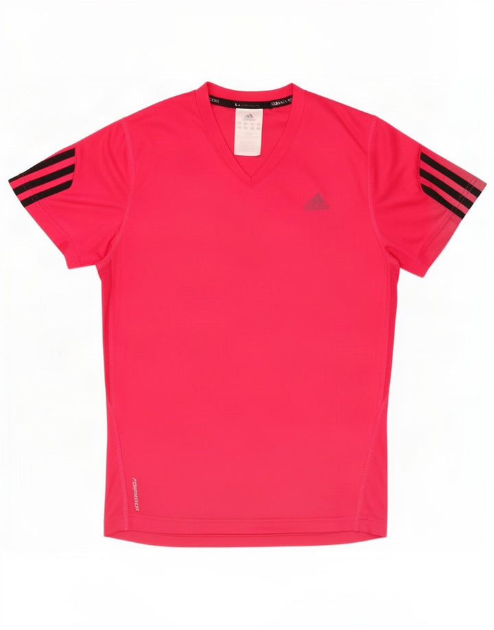 Adidas Womens Climacool T-Shirt Top UK 12 Medium Pink Polyester