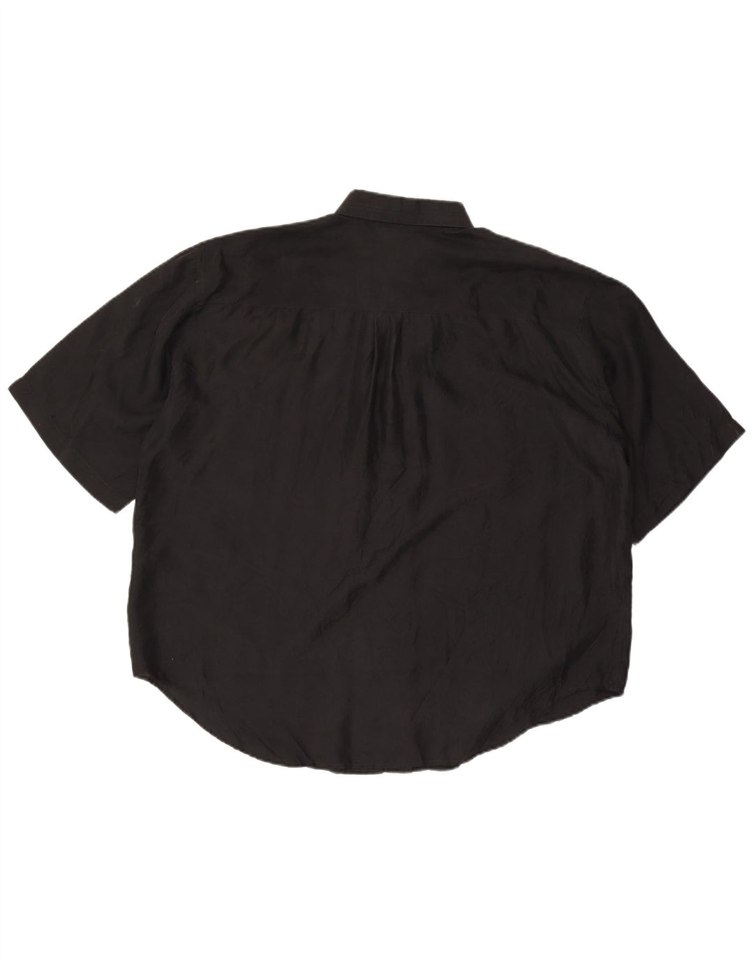 Miss Joy Womens Short Sleeve Oversized Shirt IT 46 Large Black Silk