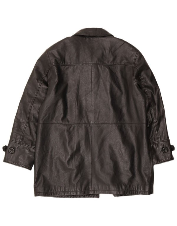 Lavorazione Artigiana Womens Leather Coat IT 46 Large Black