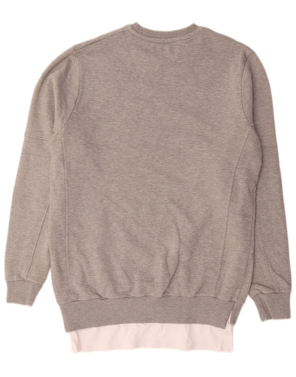 Zara Womens Longline Sweatshirt Jumper UK 18 XL Grey Colourblock