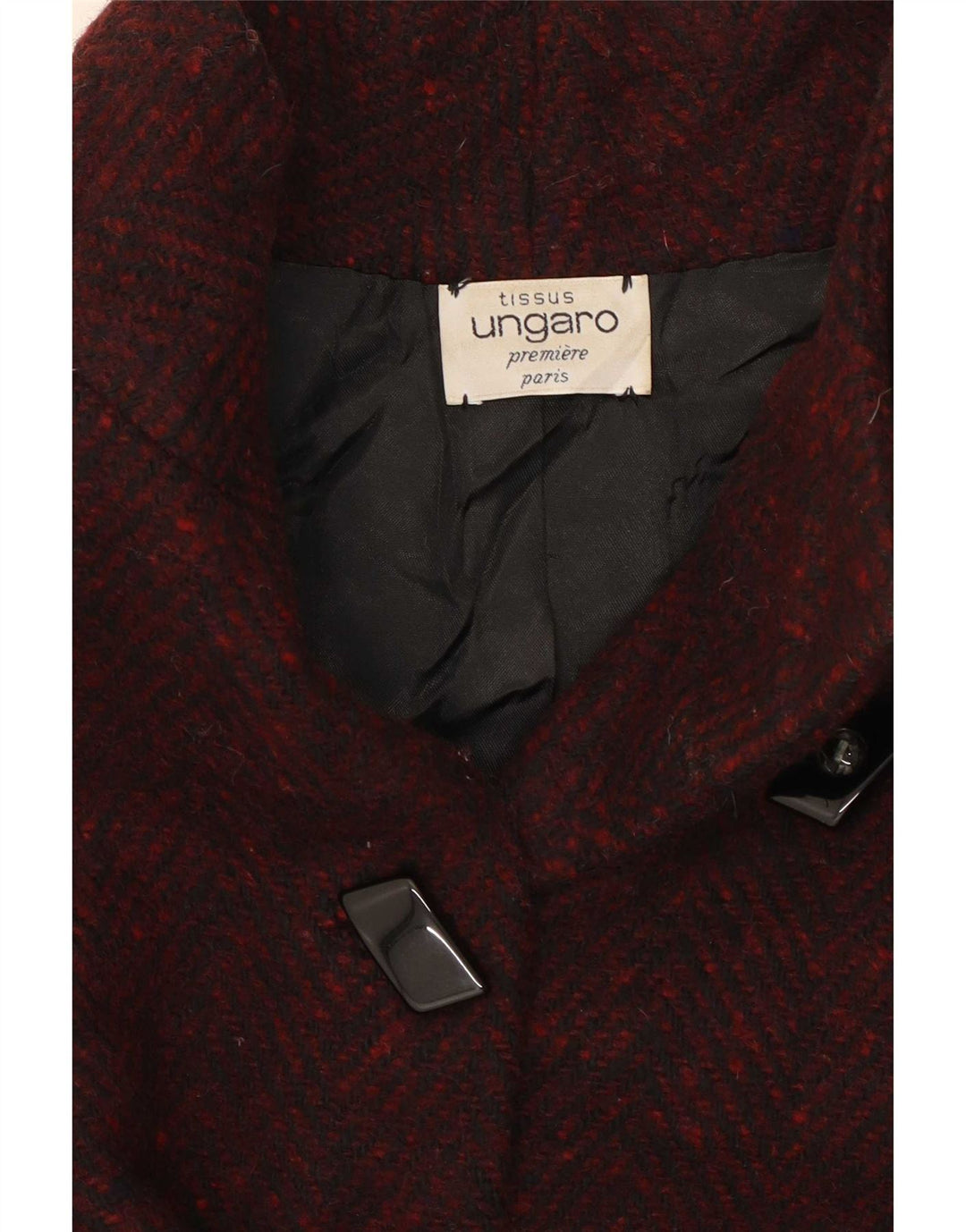 Ungaro Womens Overcoat UK 12 Medium Burgundy Flecked