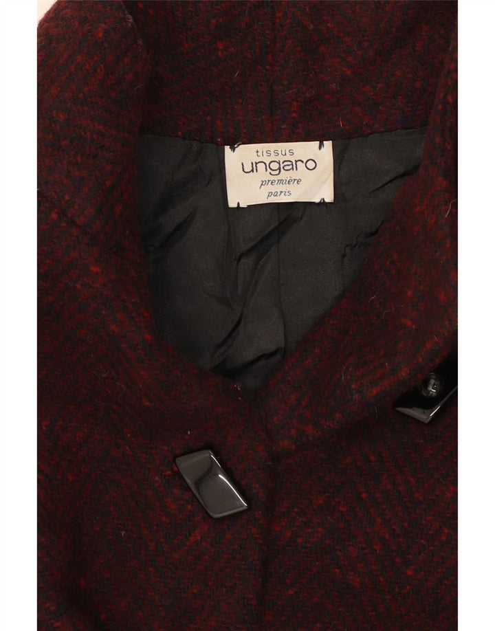 Ungaro Womens Overcoat UK 12 Medium Burgundy Flecked