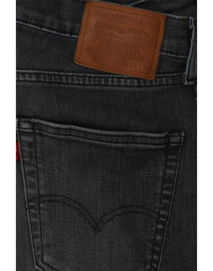 Levi's Mens 502 Tapered Jeans W33 L30 Grey Cotton
