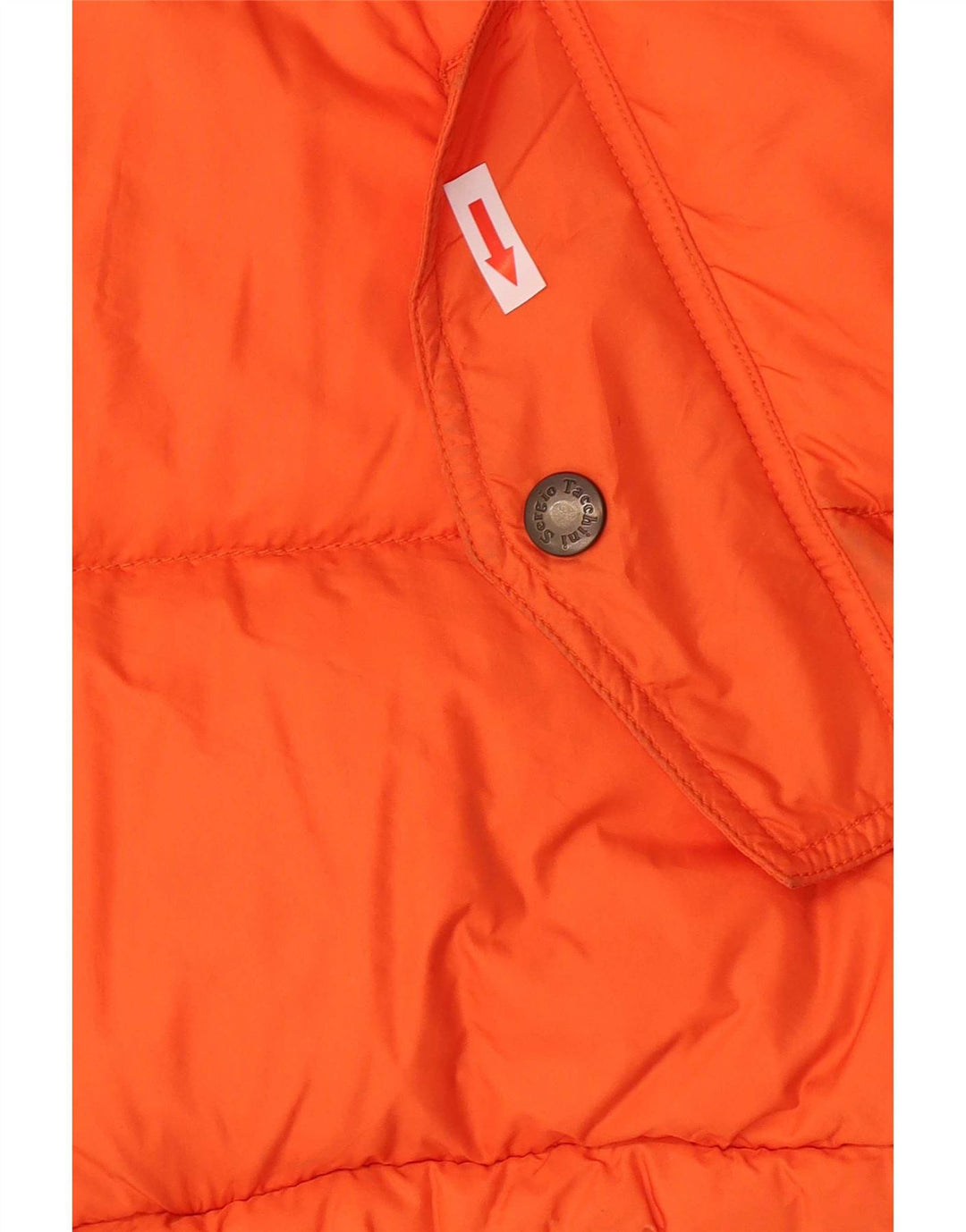 Sergio Tacchini Mens Hooded Padded Jacket UK 36 Small Orange Polyamide