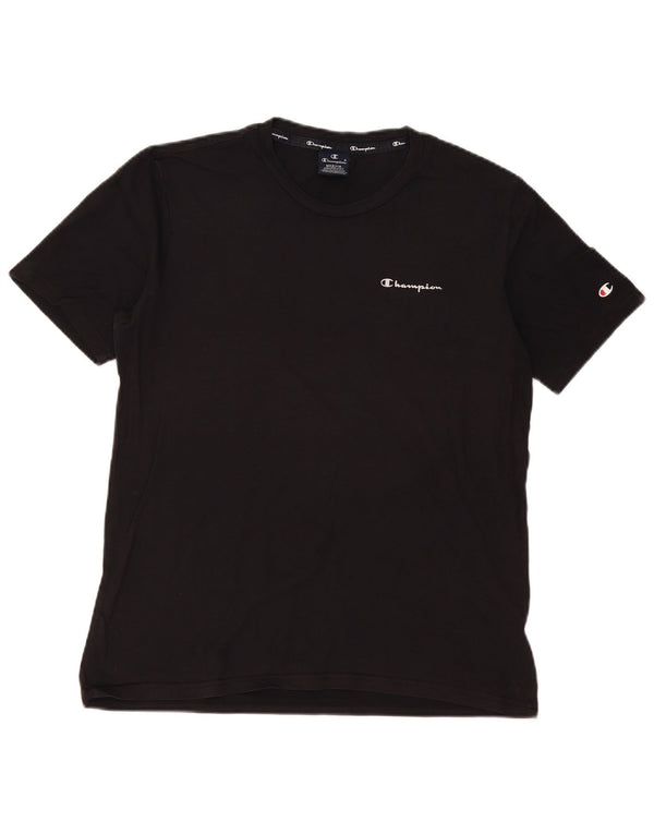 Champion Mens T-Shirt Top Medium Black