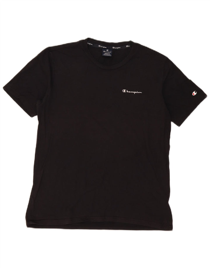 Champion Mens T-Shirt Top Medium Black