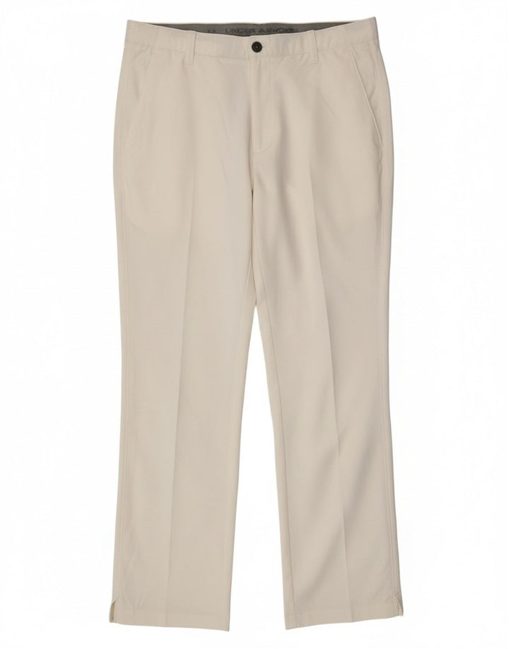 Under Armour Womens Straight Chino Trousers W38 L32 White Nylon