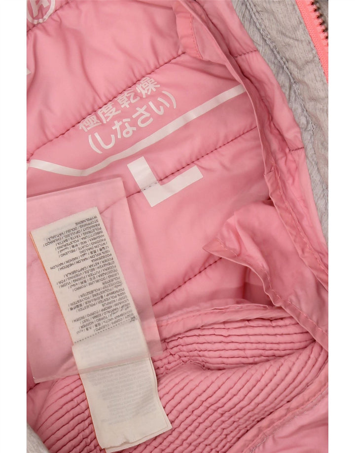 Superdry Womens Hooded Padded Jacket UK 14 Large Grey Polyester