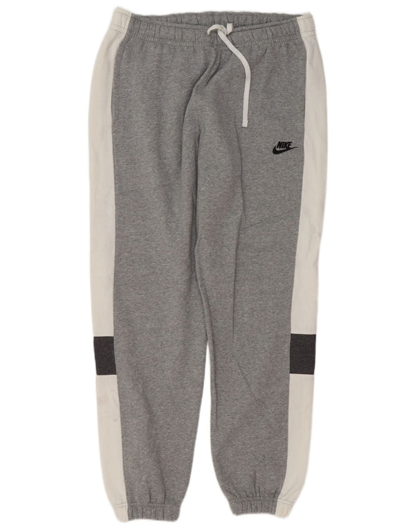 Nike Mens Tracksuit Trousers Joggers Large Grey Colourblock Cotton