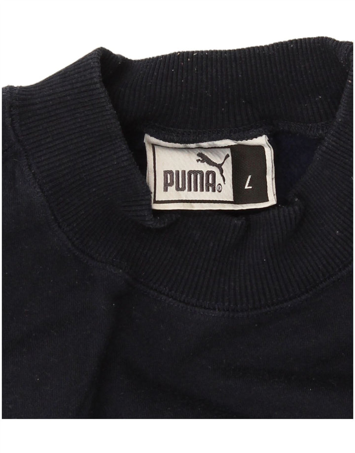Puma Womens Graphic Sweatshirt Jumper UK 16 Large Navy Blue